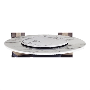 White with Gray veins Marble Lazy Susan