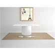 White and Gray Marble Table with Stainless Steel Base