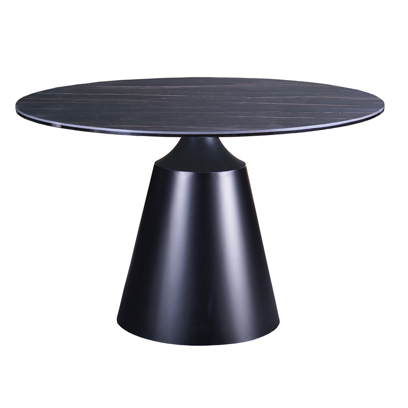 Round Dining Table with Black Ceramic top