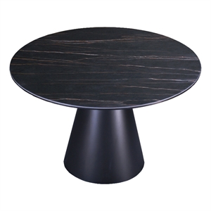 Round Dining Table with Black Ceramic top