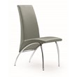 Gray Chair Polyurethane Chrome Legs Set of 2