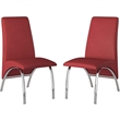 Red Polyurethane Chair with Chrome Leg (Set of 2)