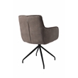 Arm Chair with fabric Seat and Black matte powder coating leg in Dark Brown