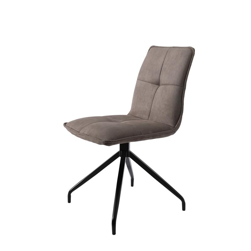 Dining Chair with fabric Seat in Dark Brown (Set of 2)