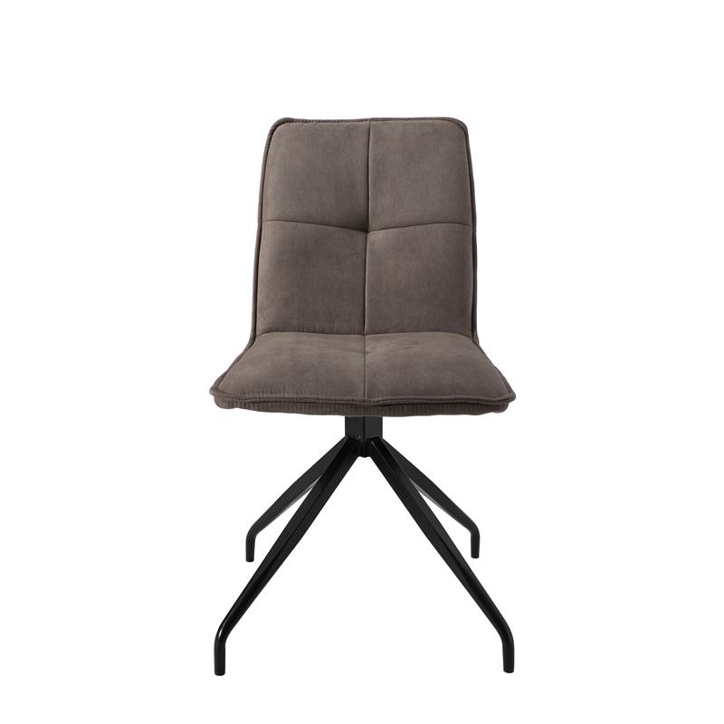 Dining Chair with fabric Seat in Dark Brown (Set of 2)