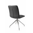 Dining Chair with Polyurethane Seat and Stainless Steel leg in Gray (Set of 2)