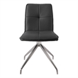 Dining Chair with Polyurethane Seat and Stainless Steel leg in Gray (Set of 2)