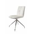 Dining Chair with Polyurethane Seat and Stainless Steel leg in White (Set of 2)