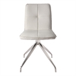 Dining Chair with Polyurethane Seat and Stainless Steel leg in White (Set of 2)