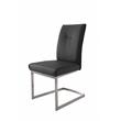 Dining Chair with Gray Polyurethane Seat and stainless Steel leg (Set of 2)