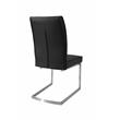 Dining Chair with Black Polyurethane Seat and Stainless Steel leg (Set of 2)