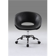 Polyurethane Office Chair with Chrome Base in Black