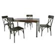 Metal Dining Chair with Natural Wood Seat