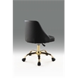 Black Polyurethane Office Chair with Gold Base