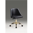 Black Polyurethane Office Chair with Gold Base