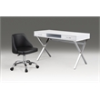 Black Polyurethane Office Chair with Chrome Base