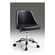 Black Polyurethane Office Chair with Chrome Base