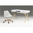 White Polyurethane Office Chair with Gold Base