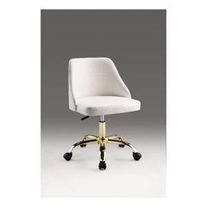 white polyurethane office chair with gold base