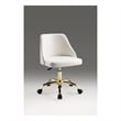 White Polyurethane Office Chair with Gold Base