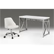 White Polyurethane Office Chair with Chrome Base