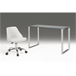 White Polyurethane Office Chair with Chrome Base