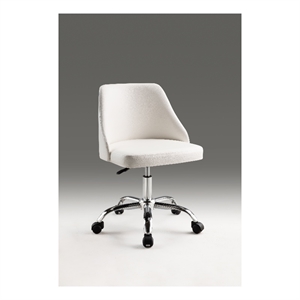 white polyurethane office chair with chrome base