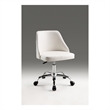 White Polyurethane Office Chair with Chrome Base