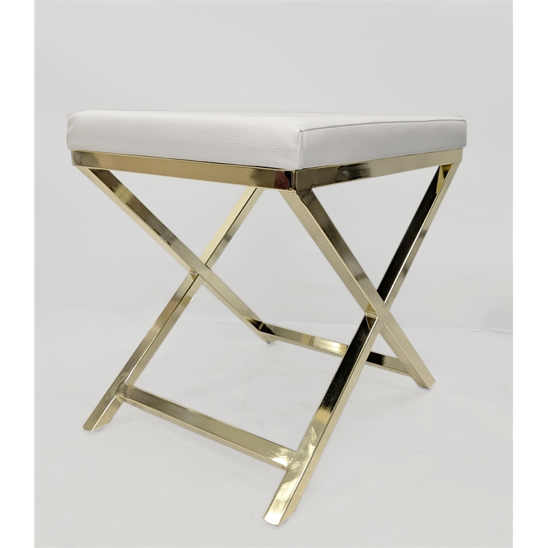 White Polyurethane Chair with Gold Base