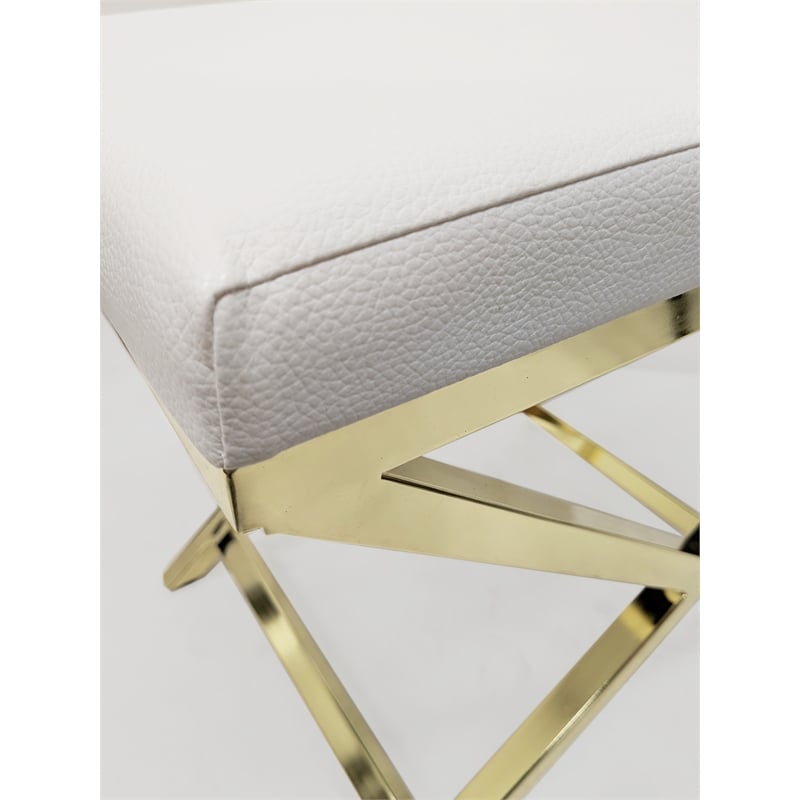 White Polyurethane Chair with Gold Base