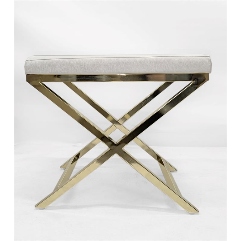 White Polyurethane Chair with Gold Base