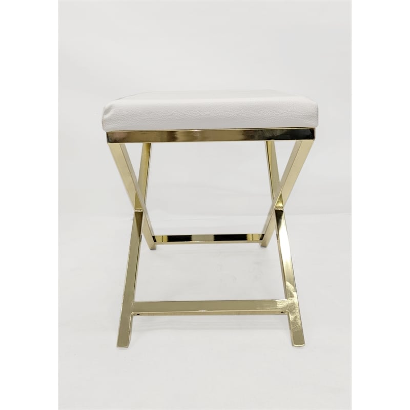 White Polyurethane Chair with Gold Base