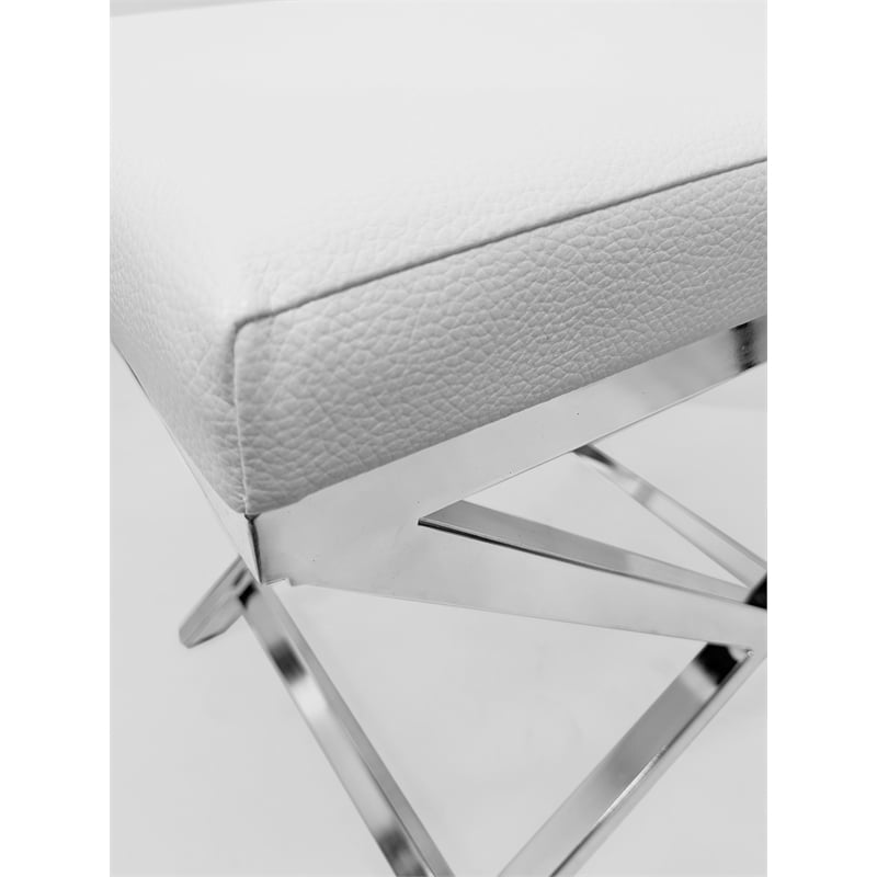 White Polyurethane Chair with Chrome Base