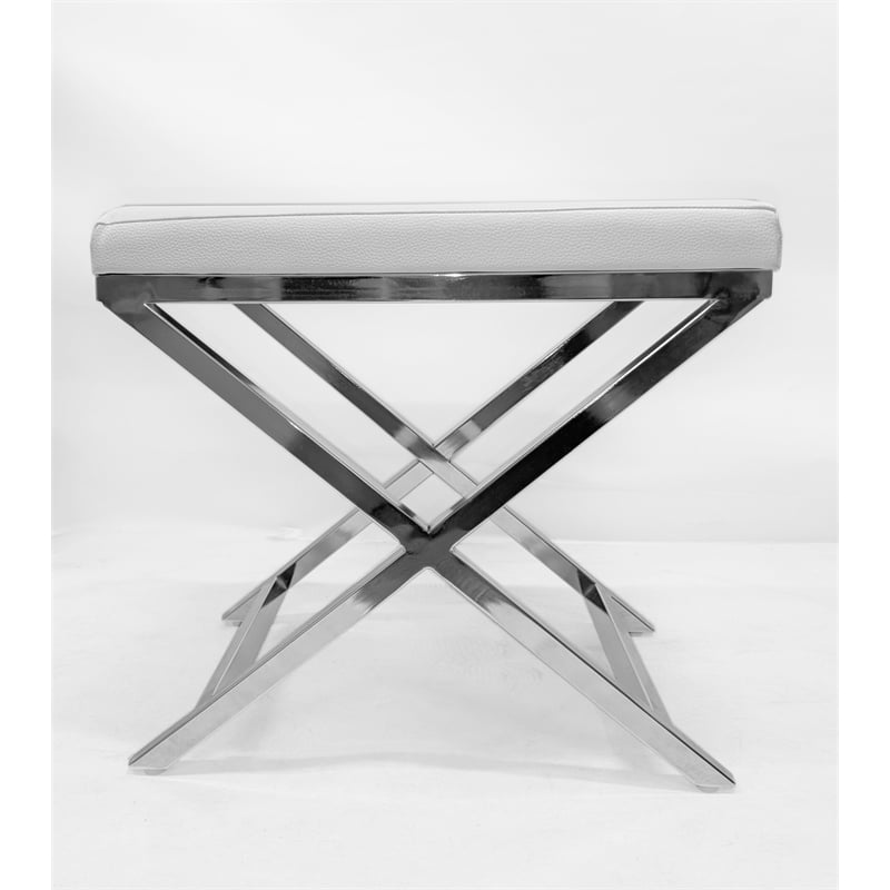 White Polyurethane Chair with Chrome Base