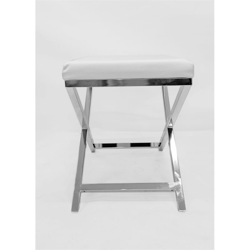 White Polyurethane Chair with Chrome Base