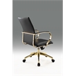 Office Chair with Black Polyurethane Seat and Gold Base