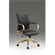 Office Chair with Black Polyurethane Seat and Gold Base