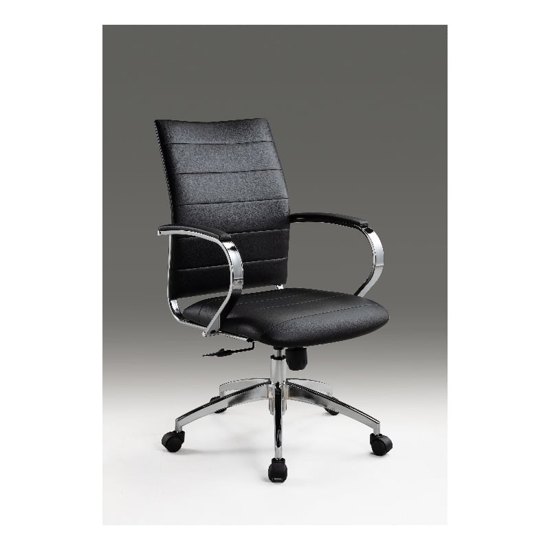 Office Chair with Black Polyurethane and Chrome Base