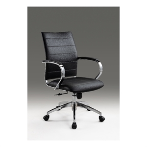 office chair with black polyurethane and chrome base