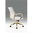 Office Chair with White Polyurethane Seat and Gold Base