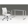 Office Chair with White Polyurethane and Chrome Base