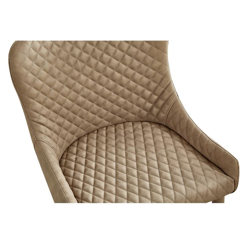 Upholstered Dining Chair with Tufted Polyurethane Seat in Light Gray (Set of 4)