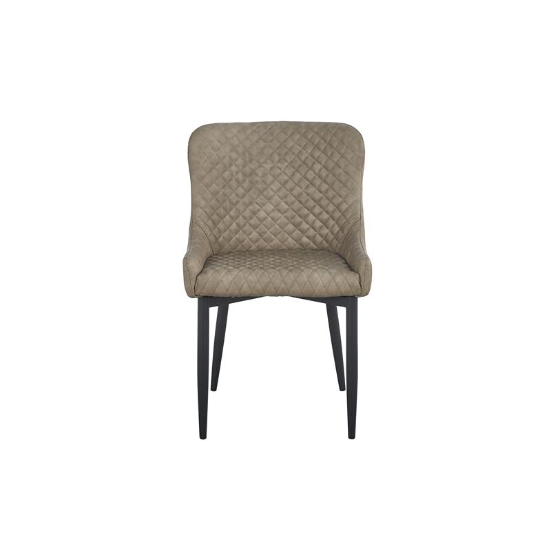 Upholstered Dining Chair with Tufted Polyurethane Seat in Light Gray (Set of 4)