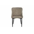 Upholstered Dining Chair with Tufted Polyurethane Seat in Light Gray (Set of 4)