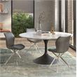 Dining Chair with Gray Seat and Chrome Legs Set of 4