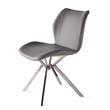 Dining Chair with Gray Seat and Chrome Legs Set of 4