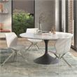 Dining Chair with White Seat and Stainless Steel Legs Set of 4