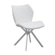 Dining Chair with White Seat and Stainless Steel Legs Set of 4