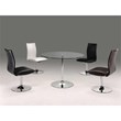SWIVEL D Chair  Black Polyurethane Chrome Base Set of 2