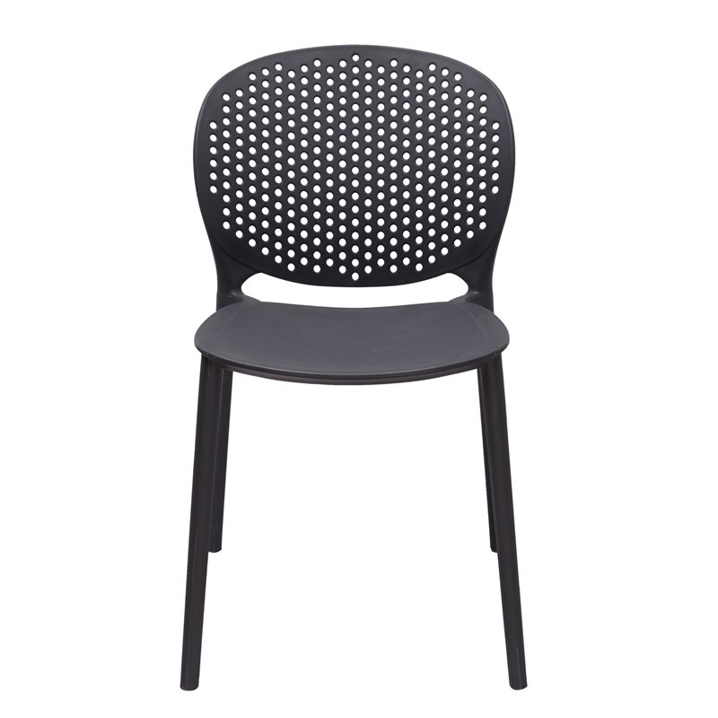 Midcentury Plastic Side Chair in Gray (Set of 4)